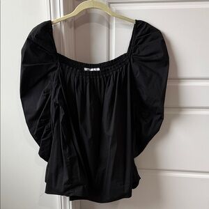 Black Puff Sleeve Top